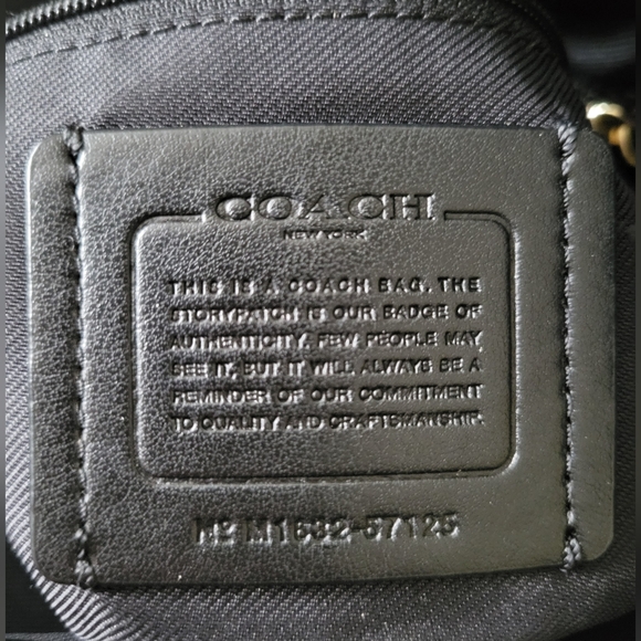 Coach Edie Black Pebbled Leather Shoulder Bag #57125 - Picture 6 of 7